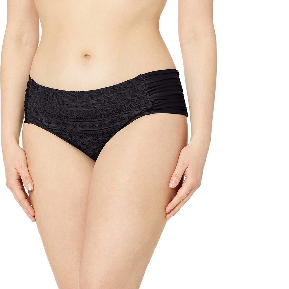 BECCA ETC Womens Plus Size Crochet Side Tab Bikini Bottoms 0X